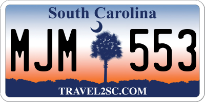 SC license plate MJM553