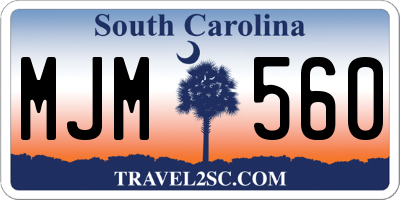 SC license plate MJM560