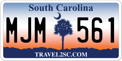SC license plate MJM561