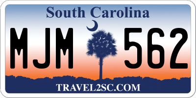 SC license plate MJM562