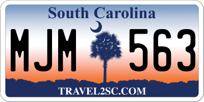 SC license plate MJM563