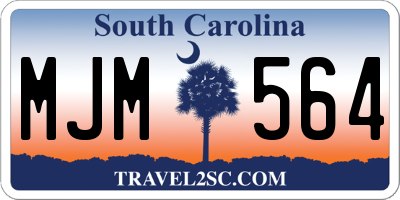 SC license plate MJM564
