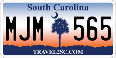 SC license plate MJM565