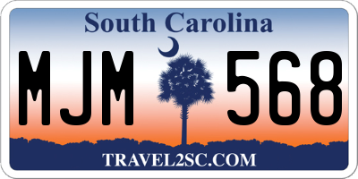 SC license plate MJM568