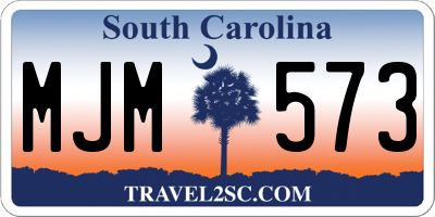 SC license plate MJM573