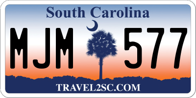SC license plate MJM577