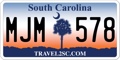 SC license plate MJM578