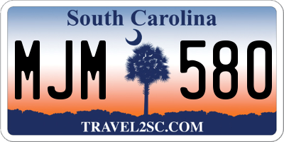 SC license plate MJM580