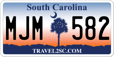SC license plate MJM582