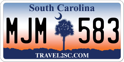 SC license plate MJM583