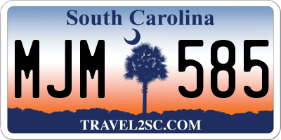 SC license plate MJM585