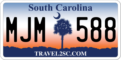 SC license plate MJM588