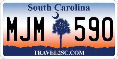SC license plate MJM590