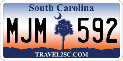 SC license plate MJM592