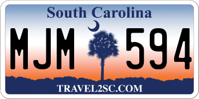 SC license plate MJM594