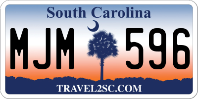 SC license plate MJM596
