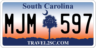 SC license plate MJM597