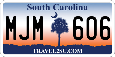 SC license plate MJM606