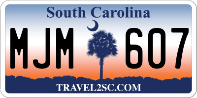 SC license plate MJM607