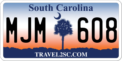 SC license plate MJM608