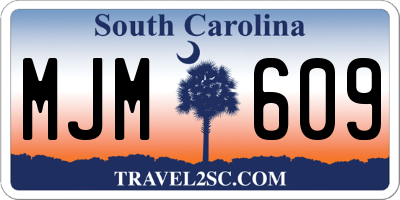 SC license plate MJM609