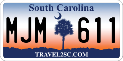 SC license plate MJM611