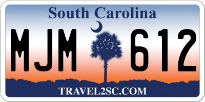 SC license plate MJM612