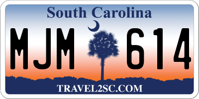 SC license plate MJM614