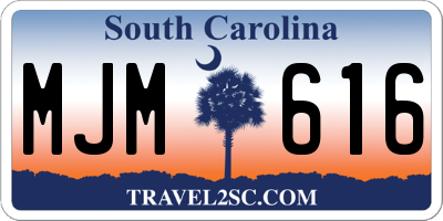 SC license plate MJM616