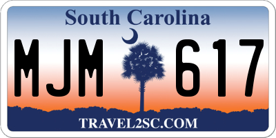 SC license plate MJM617
