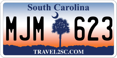 SC license plate MJM623