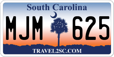 SC license plate MJM625