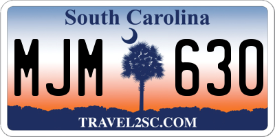 SC license plate MJM630