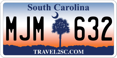 SC license plate MJM632