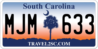 SC license plate MJM633