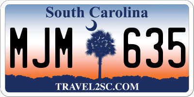 SC license plate MJM635
