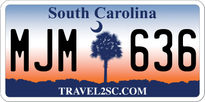 SC license plate MJM636