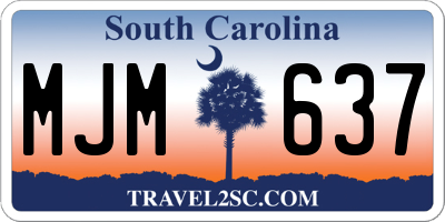 SC license plate MJM637