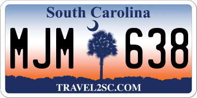 SC license plate MJM638