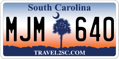 SC license plate MJM640