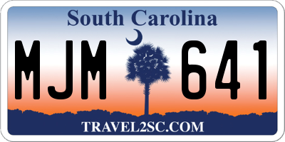 SC license plate MJM641