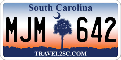 SC license plate MJM642