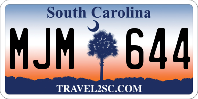 SC license plate MJM644