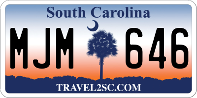 SC license plate MJM646
