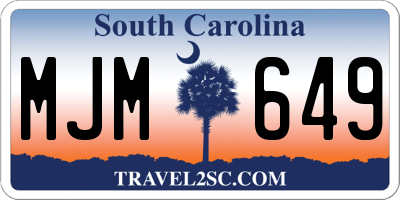 SC license plate MJM649