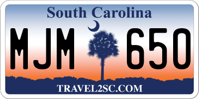 SC license plate MJM650