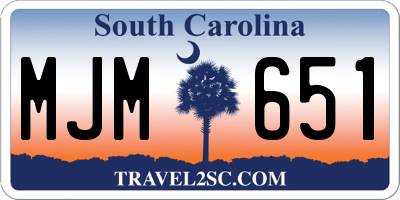 SC license plate MJM651