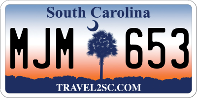SC license plate MJM653