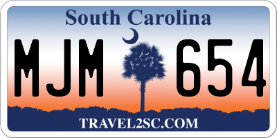 SC license plate MJM654