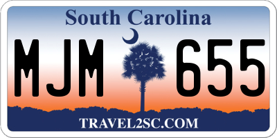 SC license plate MJM655